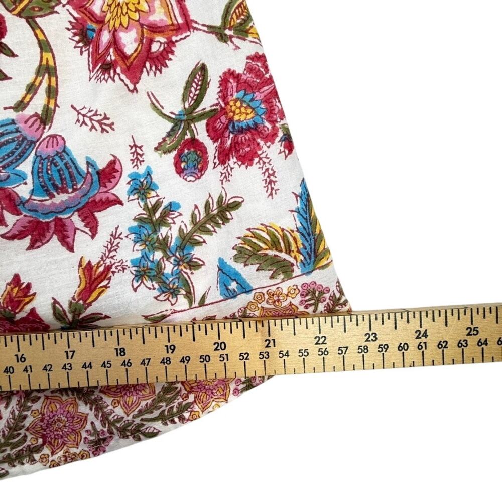 Bell by Alicia Bell Floral Block Print Tassel Mini Dress XS Cotton Boho India - Picture 10 of 11